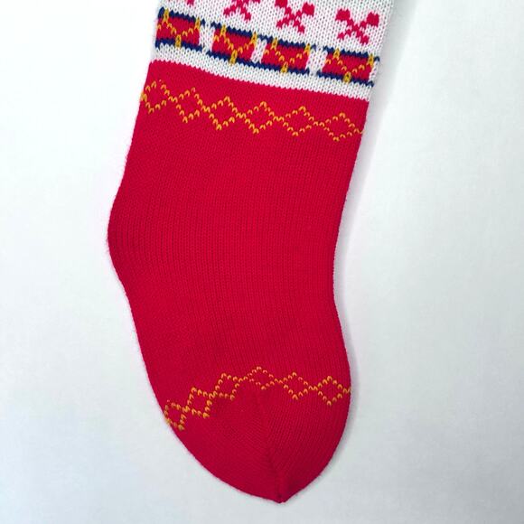Vintage Soldiers Drummer Boy Knit Christmas Stocking with Red Pom Pom - Picture 4 of 6